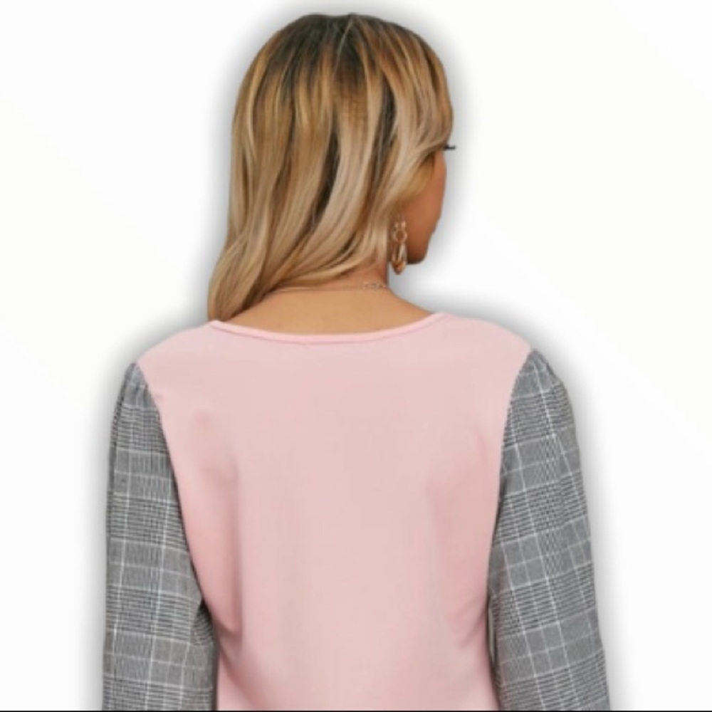 ✌🏼 #1351 Pastel Color Block Ruffled Sleeve Top - Picture 15 of 17